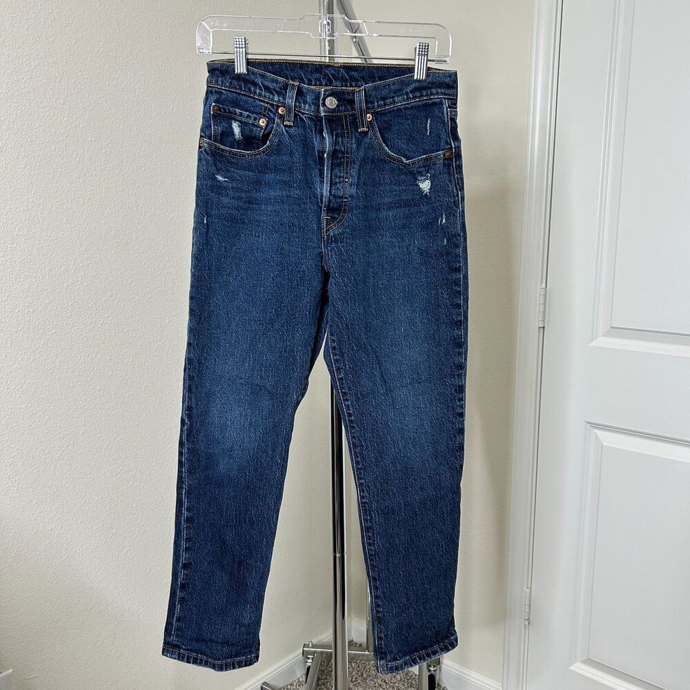 Levi's Jeans Womens 26 Dark Wash 501 Original Cropped Button Fly Straight